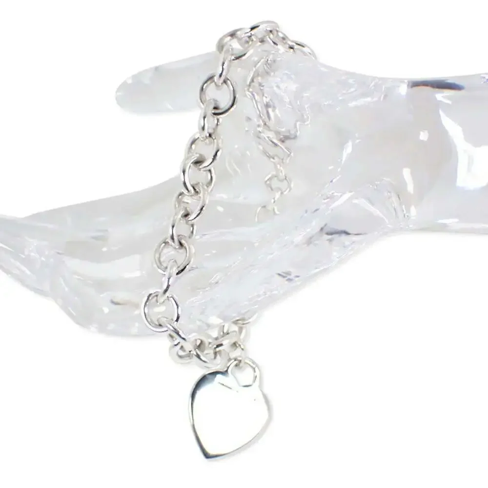 TIFFANY Silver Heart Charm Bracelet